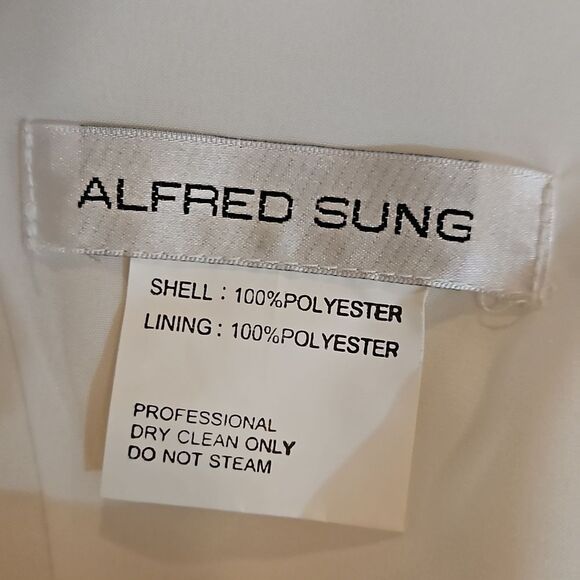 NWT Alfred Sung Wrap Bodice V neck Cocktail length dress size 6 - Picture 10 of 14